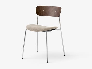 PAVILION AV3 - Stackable chair with integrated cushion by &tradition