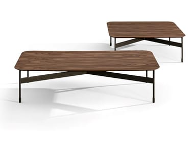 PEAK - Low rectangular wooden coffee table by Bonaldo