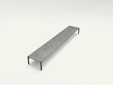 PLANO - Rectangular powder coated steel garden side table by Paola Lenti