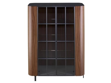 POSTMODERNE - Wood and glass display cabinet by Ligne Roset