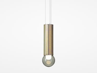 PRISMA SINGLE - LED blown glass and metal pendant lamp by Brokis