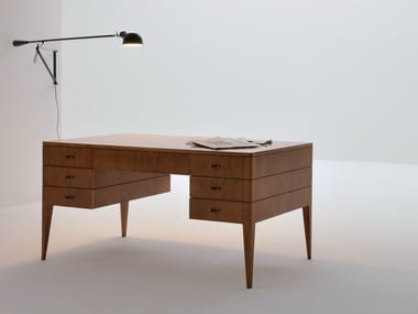 FLAMINIA - Cherry wood writing desk with drawers by Morelato