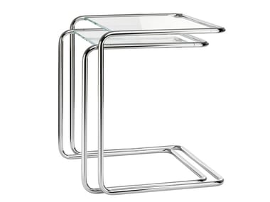 B 97 - Stackable glass and steel side table by Thonet