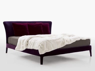 FEBO - Fabric double bed with upholstered headboard by Maxalto