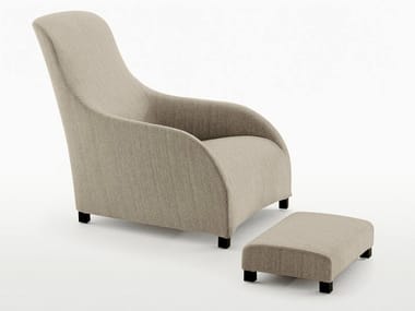 KALOS - Bergere high-back fabric armchair with footstool by Maxalto