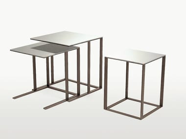 ELIOS - Modular square mirrored glass coffee table by Maxalto