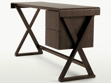 SIDUS - Solid wood writing desk with drawers by Maxalto