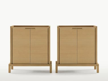 GEMINA - Wooden highboard with doors by Maxalto