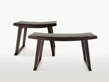 SELLA - Low solid wood stool by Maxalto