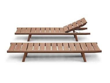 ORSON - Recliner teak sun lounger with castors by RODA
