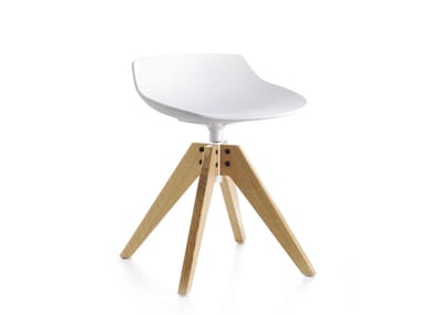 FLOW STOOL - Swivel trestle-based stool by MDF Italia