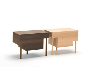 STILT - Wooden bedside table with drawers by Living Divani