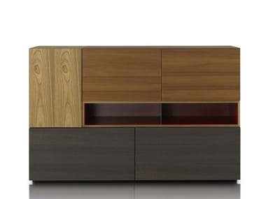 MODERN - Wooden highboard with doors by Porro