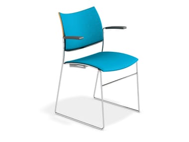 CURVY - Fabric chair with armrests by Casala