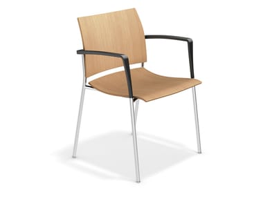 FENIKS XL - Wooden chair with armrests by Casala