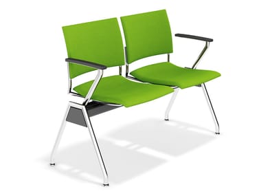 FENIKS TRAVERSE - Fabric beam seating with armrests by Casala