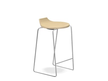 RAVELLE I - Low wooden stool by Casala