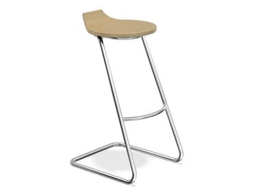 RAVELLE II - Cantilever wooden stool by Casala