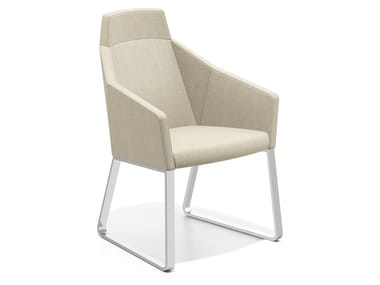 PARKER IV - Sled base easy chair high-back by Casala