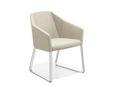 PARKER IV - Sled base fabric easy chair by Casala