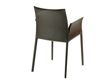 LEA 2085 - Leather chair with armrests by Zanotta