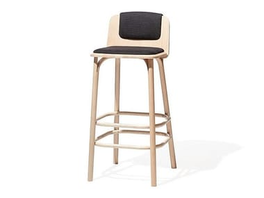 SPLIT - Wooden stool with footrest by TON