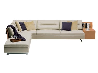 GRANTORINO - Sectional sofa with integrated magazine rack by Poltrona Frau