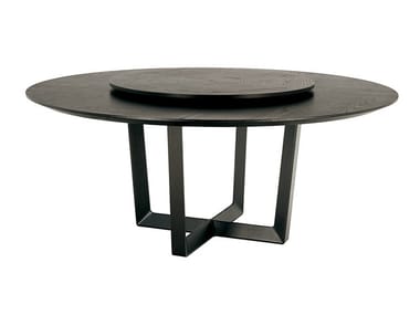 BOLERO - Round table with Lazy Susan by Poltrona Frau