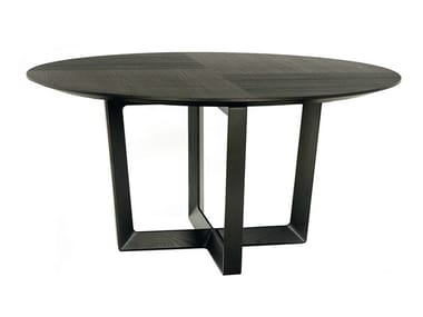 BOLERO - Round solid wood table by Poltrona Frau