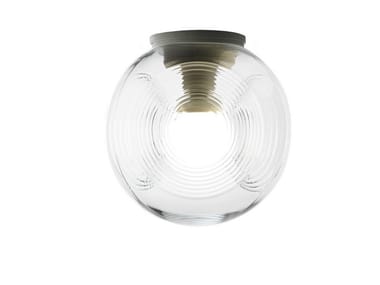 EYES - Fluorescent blown glass ceiling lamp by Fabbian