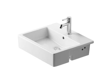 VERO - Semi-inset ceramic washbasin by Duravit