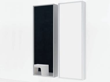 BOX - Aluminium wall cabinet with mirrored door by Kristalia