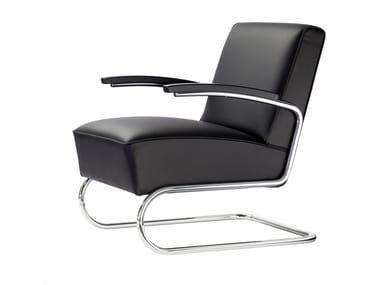 S 411 - Cantilever upholstered armchair with armrests by Thonet