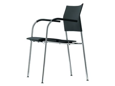 S 360 F - Stackable polypropylene chair with armrests by Thonet