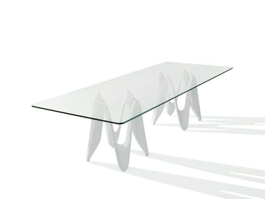 LAMBDA - Rectangular glass table by Sovet Italia