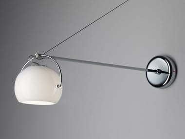 BELUGA WHITE - Adjustable chrome plated wall lamp by Fabbian