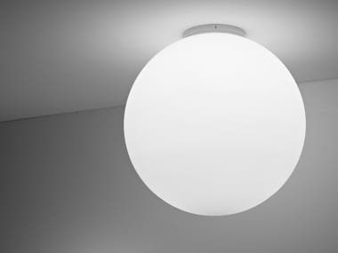 LUMI SFERA - Halogen fluorescent glass ceiling lamp by Fabbian