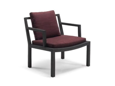 GRAY - Upholstered oak armchair by Living Divani