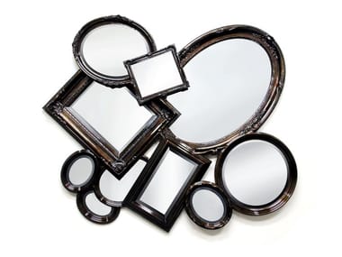 ROOT - Wall-mounted framed mahogany mirror by Boca do Lobo