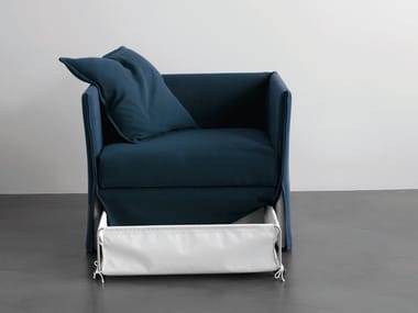 FOX - Fabric armchair bed with removable cover by Meridiani