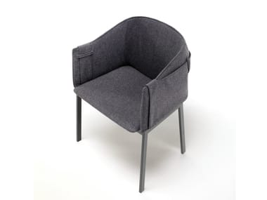 POLO GRACE - Upholstered fabric chair with armrests by Living Divani