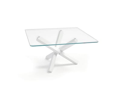 AIKIDO SQUARE - Square glass table by Sovet Italia