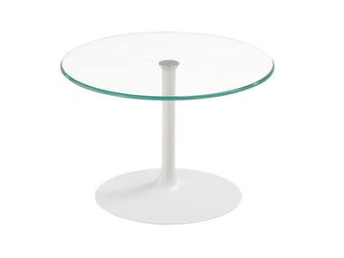 FLÛTE - Round glass coffee table by Sovet Italia