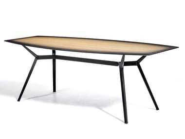 PYLON GRADIENT - Rectangular steel and wood table by Moroso