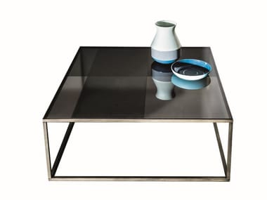 QUADRO - Low square glass coffee table by Sovet Italia