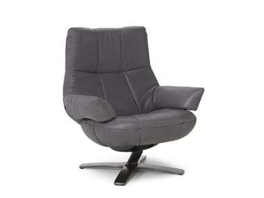 RE-VIVE MYWAY - Recliner leather armchair with armrests by Natuzzi Italia