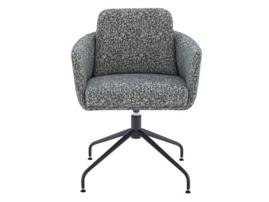 TADAO - Swivel fabric chair with 4-spoke base with armrests by Ligne Roset