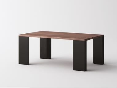 ONO - Rectangular aluminium and wood coffee table by Frezza