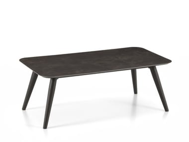 MOON ALU - Contemporary style rectangular ceramic garden side table by Talenti