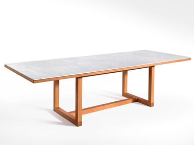 SPAN - Rectangular marble table by Salvatori